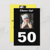 Carte Bravo ! 50e anniversaire Funny Grumpy Girl (Devant / Derrière)