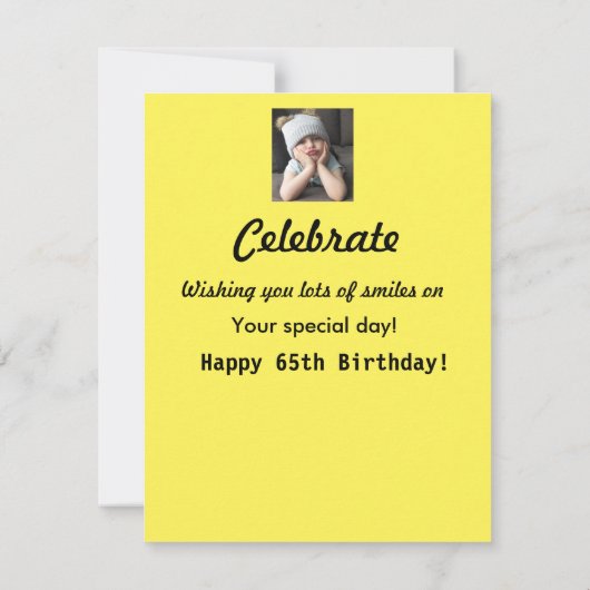 Carte Bravo ! 65e anniversaire Funny 65 Grumpy mignonne (Dos)