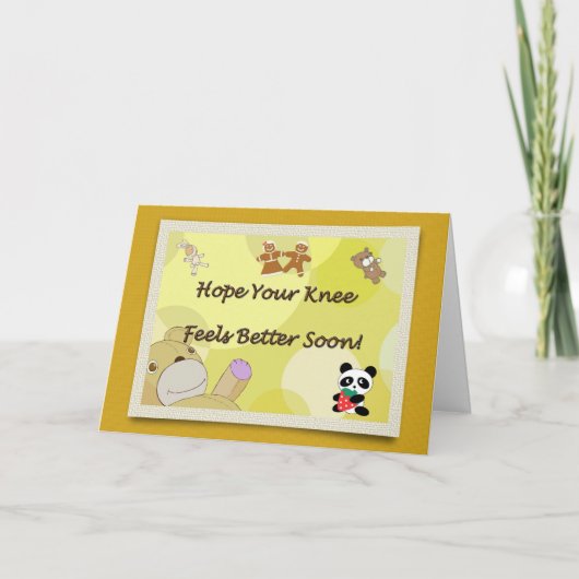 Carte Bravo Chirurgie Du Genou Teddy Bear (Devant)