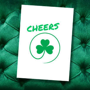 Carte Bravo Shamrock Clover Élégant tout fin blanc