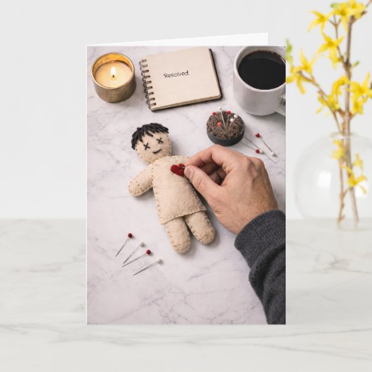 Carte Breaking Up Is Hard To Do Resolved Illustration (Fleur jaune)