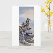 Carte Breaking Waves, Hokusai (Fleur jaune)