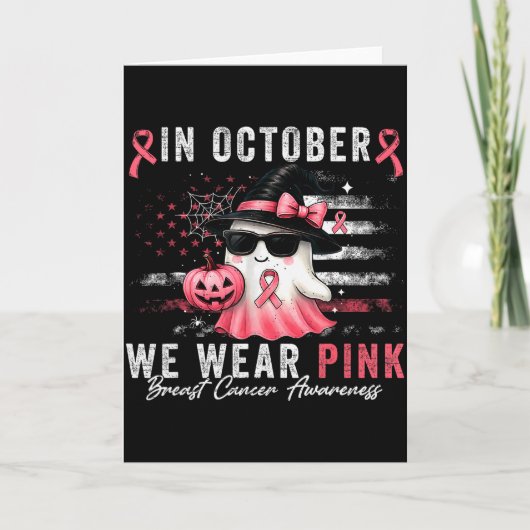 Carte Breast Cancer Halloween In October We Wear Nk Us F (Devant)