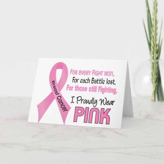 Carte Breast Cancer I Proudly Wear Pink 1 (Devant)