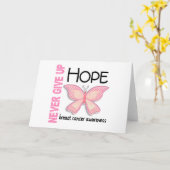 Carte Breast Cancer Never Give Up Hope Butterfly 4.1 (Fleur jaune)
