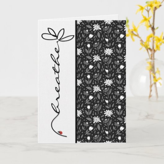 Carte Breathe Lady Bug Pense à toi (Fleur jaune)