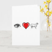 Carte Brebis de coeur d'oeil (Fleur jaune)