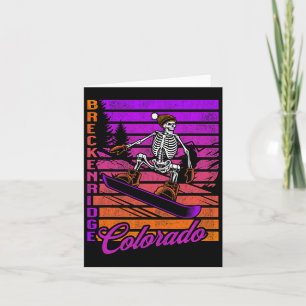 Carte Breckenridge Colorado Retro Snowboard Skeleton
