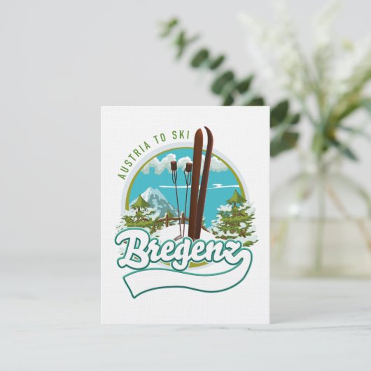 Carte Bregenz austria - logo ski (Debout devant)