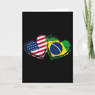 Carte Brésil Drapeau Américain Cœur Amour Brésilien Amér