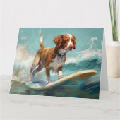 Carte Bretagne Spaniel Beach Surf Peinture (Devant)