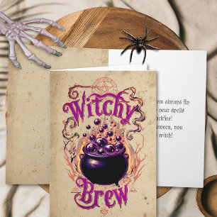 Carte Brewage de sorcière effrayant de vintage personnal