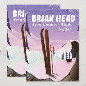 Carte Brian Head, comté d'Iron Utah, États-Unis Affiche (Devant / Derrière)