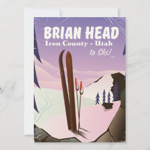 Carte Brian Head, comté d'Iron Utah, États-Unis Affiche