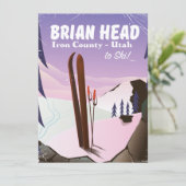 Carte Brian Head, Iron comté Utah, USA poster ski (Debout devant)
