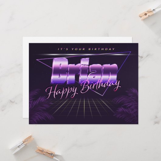 Carte Brian Name Prénom (Devant/Arrière en situation)