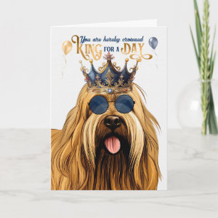 Carte Briard Dog King pour une journée d'anniversaire dr