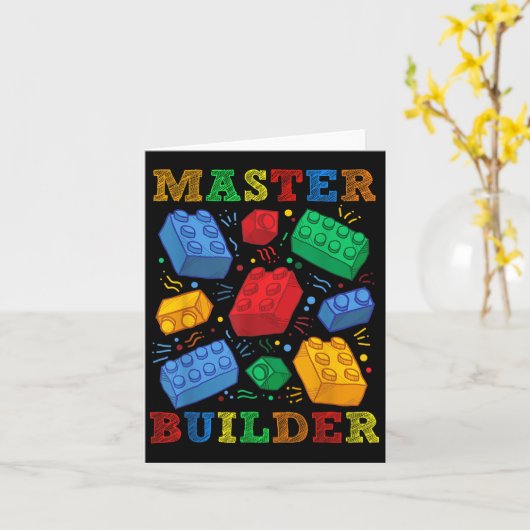 Carte Brick Builder Funny Blocks Master Builder Cadeau P (Fleur jaune)