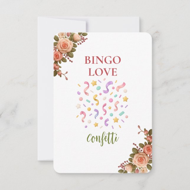 Carte Bridal Shower Game Bingo Card – Confetti (Devant)