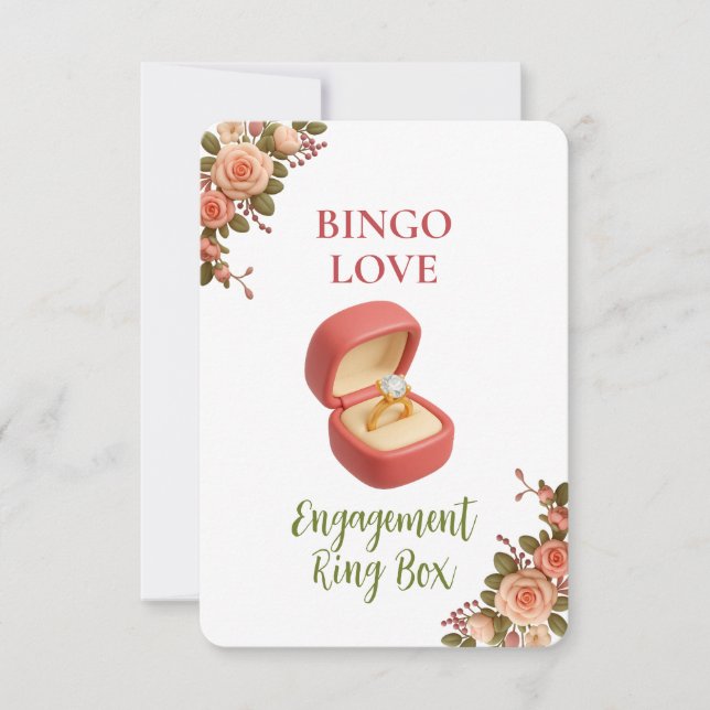 Carte Bridal Shower Game Bingo Card – Ring Box (Devant)