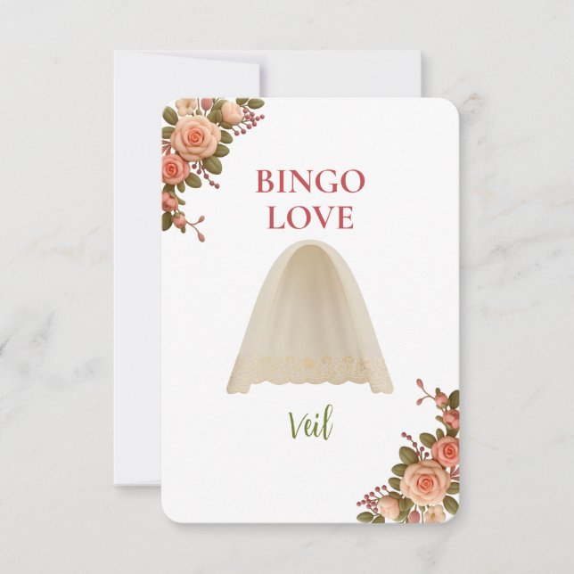 Carte Bridal Shower Game Bingo Card – Veil (Devant)