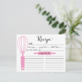 Carte BridalRecipe de Whisk rose Lettré à la main  (Debout devant)
