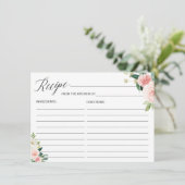 Carte Bride À Recette Blush Rose Floral (Debout devant)