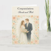 Carte Bride and Groom Custom Names Congratulations   (Devant)