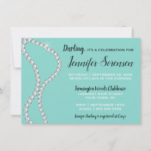 Carte Bride Bling & Glam Célébrer Douche Tiara Party