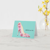 Carte BRIDE CO Floral talons Turquoise Blue Douche Party (Fleur jaune)