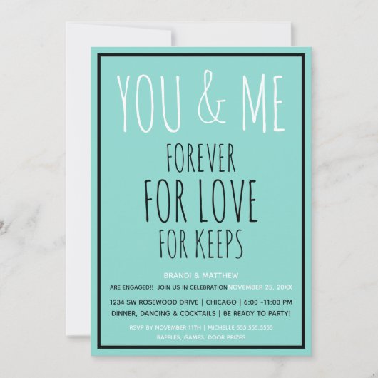 Carte Bride Co Forever You & Me Mariage Engagement Party (Devant)