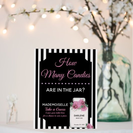 Carte BRIDE Couture Thème Party Combien de baisers jeu