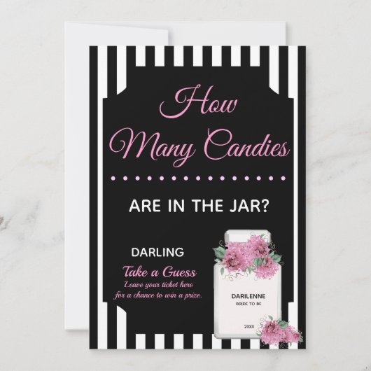 Carte BRIDE Couture Thème Party Combien de baisers jeu (Devant)