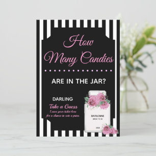 Carte BRIDE Couture Thème Party Combien de baisers jeu