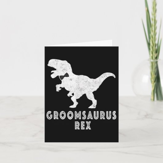 Carte Bride Dinosaur Rex Groomsaurus Groom Fiançailles (Devant)