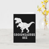 Carte Bride Dinosaur Rex Groomsaurus Groom Fiançailles (Fleur jaune)