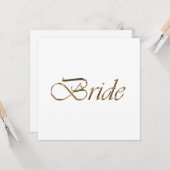 Carte Bride écriture or blanc calligraphie élégante chic (Devant/Arrière en situation)