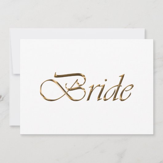 Carte Bride Elegant or script Mariage table de place car (Devant)