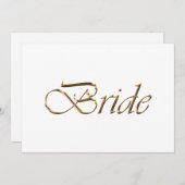 Carte Bride Elegant or script Mariage table de place car (Devant / Derrière)