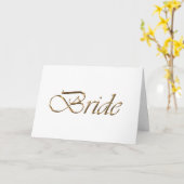 Carte Bride Elegant script or chic table blanche (Fleur jaune)