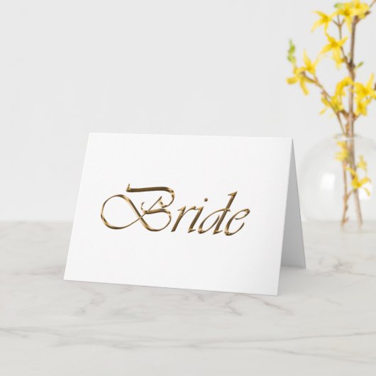 Carte Bride Elegant script or chic table blanche (Fleur jaune)