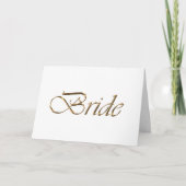 Carte Bride Elegant script or chic table blanche (Devant)
