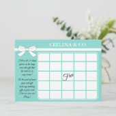 Carte BRIDE Glam & Bling Douche Party Bingo Card (Debout devant)