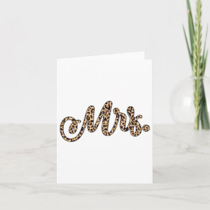 Carte Bride Groom Mme l'Empreinte de léopard Mariage Mat