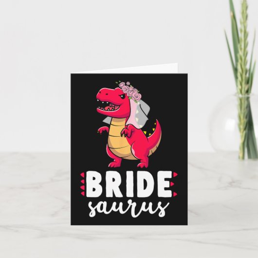 Carte Bride Saurus Dinosaur Fiançailles Couples M Mariag (Devant)