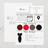 Carte Bridesmaid (Devant / Derrière)