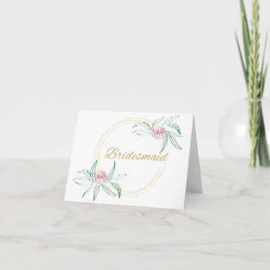 Carte Bridesmaid (Devant)