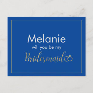 Carte Bridesmaid Blue et Gold