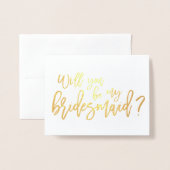 Carte Bridesmaid Foil |  (Devant avec enveloppe)
