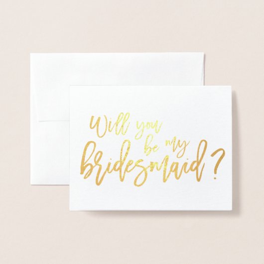 Carte Bridesmaid Foil |  (Devant avec enveloppe)